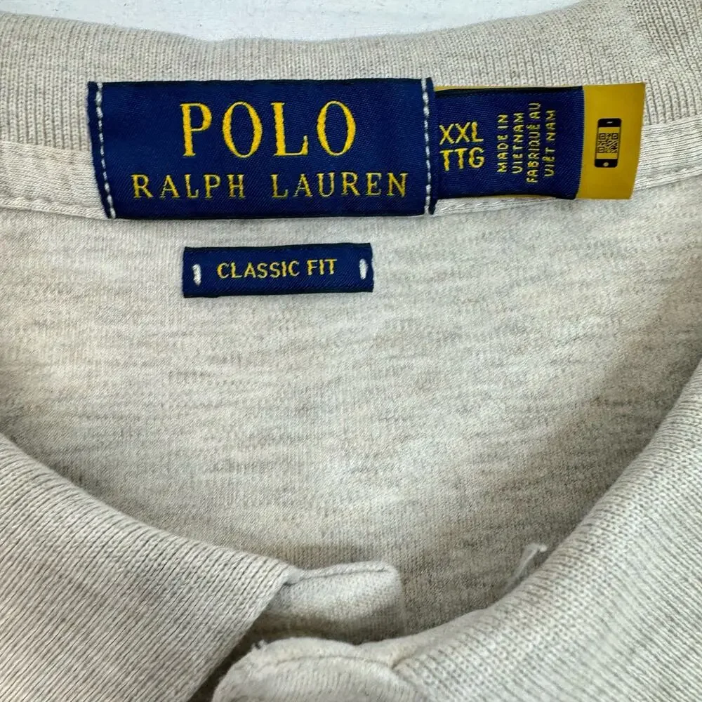 Polo Ralph Lauren Soft Cotton Short Sleeve Polo Shirt Classic Fit Beige Tan XXL